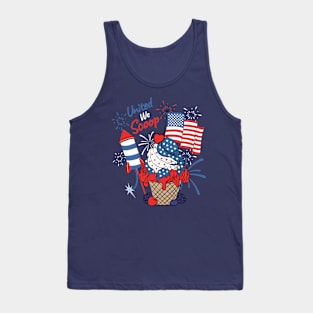 Patriotic Ice Cream Cup American Flag Independence Day Tank Top